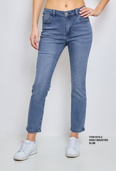 Wholesaler KY CREATION DENIM - High waist slim fit 7/8 jeans