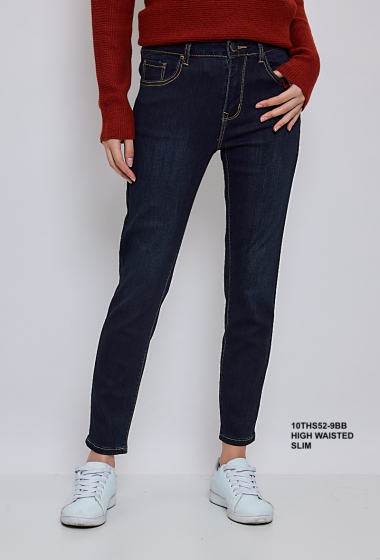 Großhändler KY CREATION DENIM - Slim-Fit-7/8-Jeans mit hoher Taille