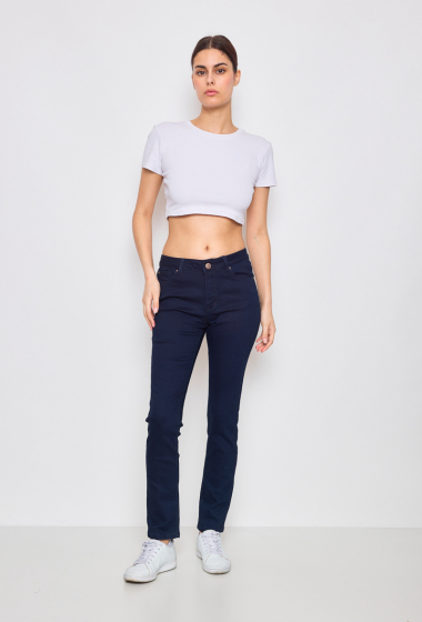 Großhändler KY CREATION DENIM - Slim-Jeans aus Stretch-Baumwolle mit hoher Taille