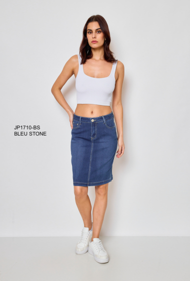 Wholesaler KY CREATION DENIM - High waisted denim skirt