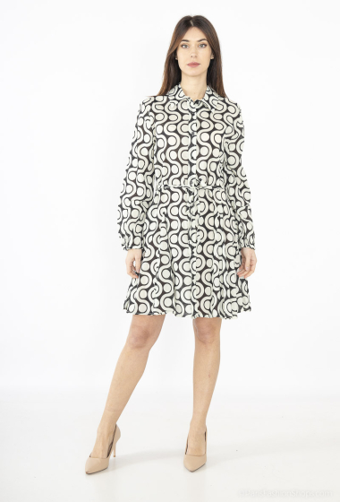 Wholesaler Dix-onze - Embroidery print dress with gold thread
