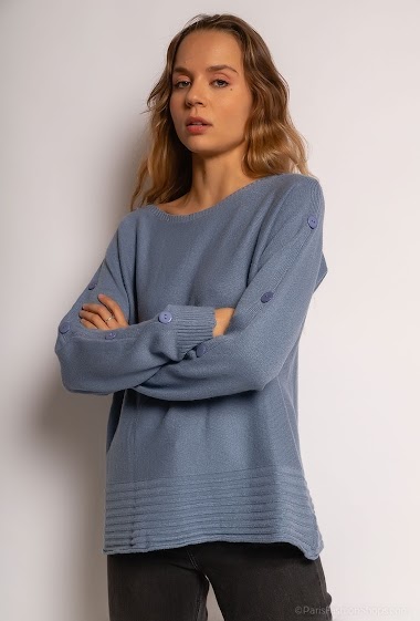 Wholesaler Dix-onze - Sweater with stripes and buttons