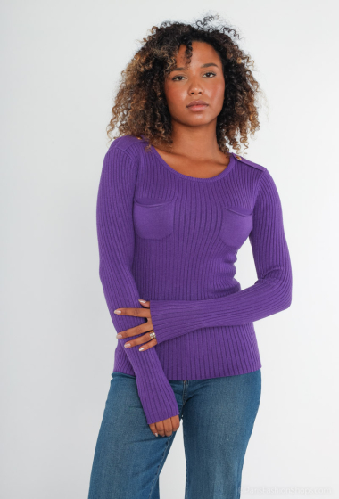 Grossiste Dix-onze - Pull col rond 2 poches