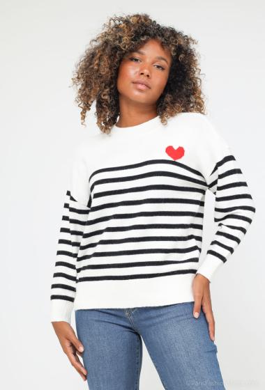 Grossiste Dix-onze - Pull col rond rayure