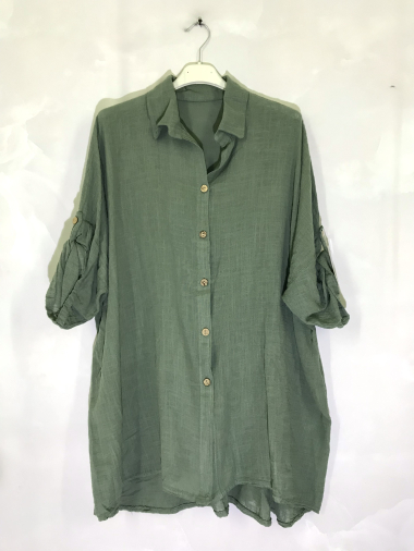 Wholesaler D&L Creation - Large size long plain shirt