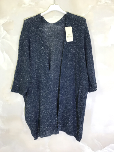 Wholesaler D&L Creation - Shiny half-length sleeve open cardigan
