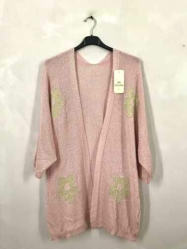 Wholesaler D&L Creation - Knitted cardigan with flowers