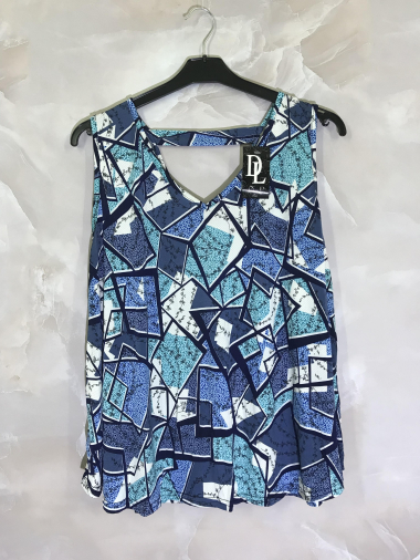 Wholesaler D&L Creation - Crystal printed sleeveless top