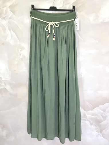 Wholesaler D&L Creation - Plus size plain skirt with drawstring