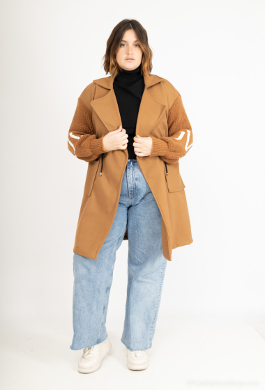 Grossiste D&L Creation - Manteau bi-matières avec poches