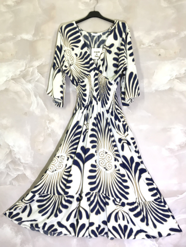 Wholesaler D&L Creation - V-neck printed maxi dress