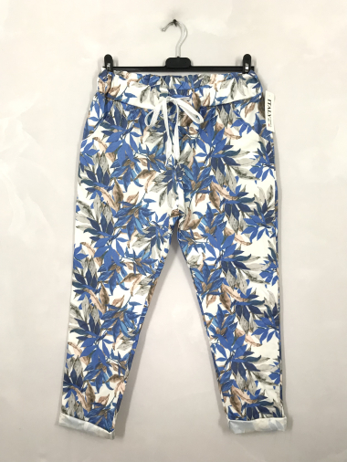 Wholesaler D&L Creation - Plus size foliage print pants