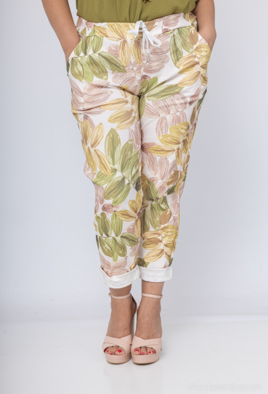 Wholesaler D&L Creation - Leaf print pants big size