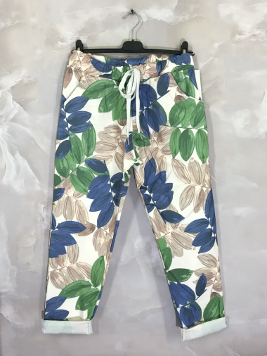 Wholesaler D&L Creation - Leaf print pants