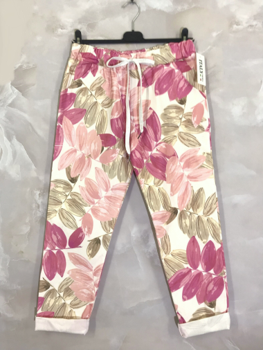 Wholesaler D&L Creation - Leaf print pants