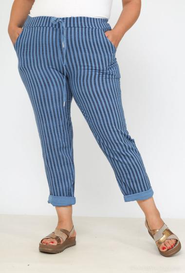 Wholesaler D&L Creation - Striped cotton trousers