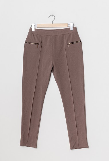 Wholesaler D&L Creation - Plain trousers with zips