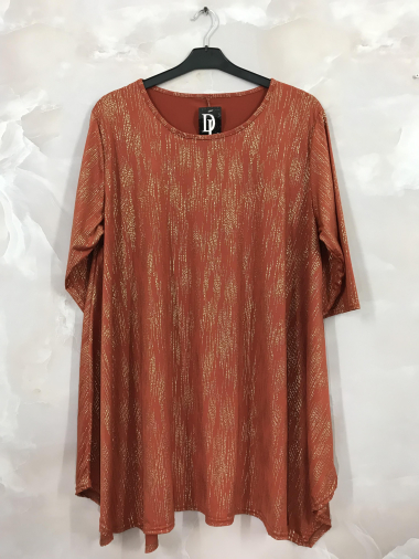 Wholesaler D&L Creation - Shiny mid-length sleeve flared dress