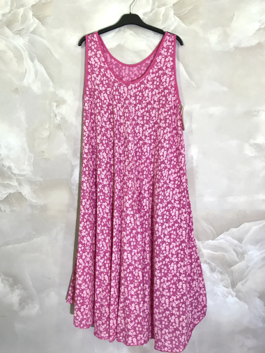 Wholesaler D&L Creation - Sleeveless floral print flared dress