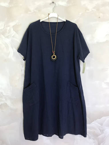 Großhändler D&L Creation - Plus-Size-Kleid mit zwei Taschen