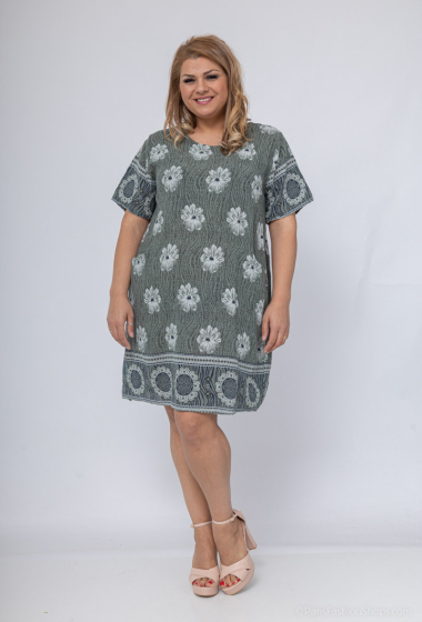 Wholesaler D&L Creation - Flower print dress with two pockets