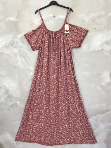 Wholesaler D&L Creation - Off-the-shoulder floral print long dress