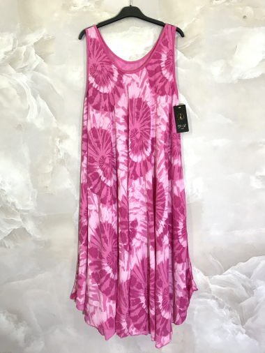 Wholesaler D&L Creation - Long sleeveless tie-dye print dress