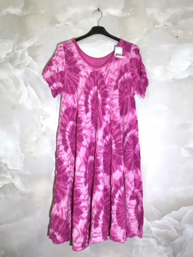 Grossiste D&L Creation - Robe manches courtes tie and dye