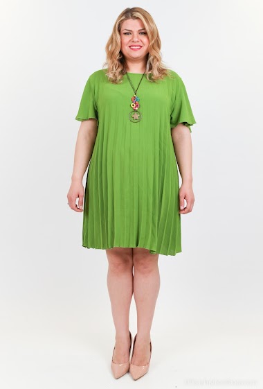 Mayoristas D&L Creation - Pleated dress with necklace