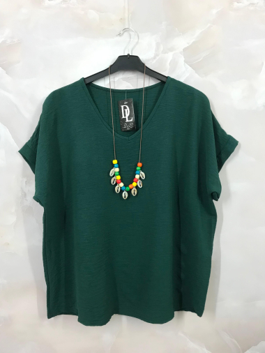 Wholesaler D&L Creation - V-neck top with necklace