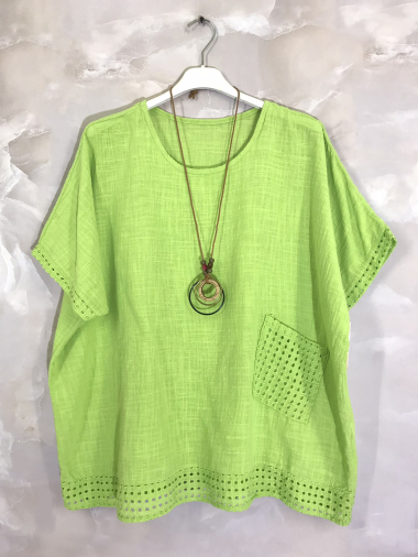 Wholesaler D&L Creation - Cotton top with lace pocket