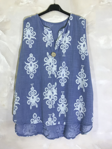 Wholesaler D&L Creation - Baroque print top with one button