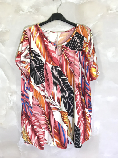 Wholesaler D&L Creation - Printed short-sleeved top with small accessory