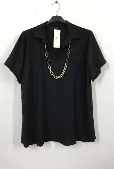Wholesalers D&L Creation - Pleated top with necklace