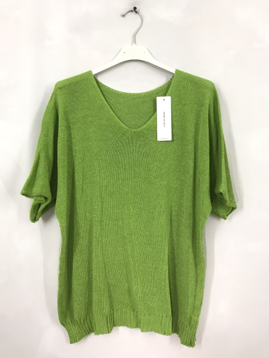 Wholesaler D&L Creation - Short-sleeved V-neck knit top