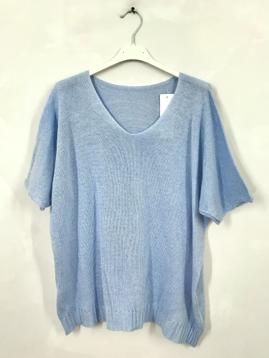 Wholesaler D&L Creation - Short-sleeved V-neck knit top