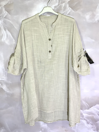 Wholesaler D&L Creation - Extra large plain tunic with mao collar