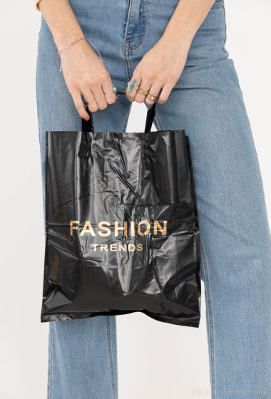 Wholesaler DT XENON - Plastic bag with patterned handle 35+8x41cm