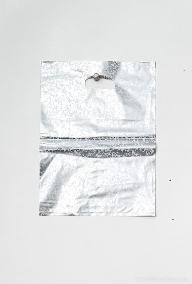 Grossiste DT XENON - Sac poignée découpée dimension 30x40cm imprimé motifs gris argent