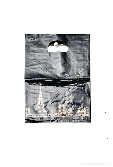 Wholesaler DT XENON - Die-cut handle bag size 35x45cm EIFFEL TOWER print
