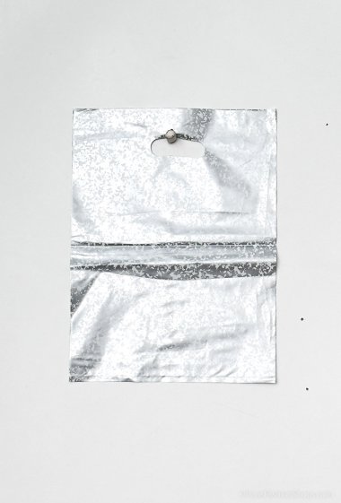 Grossiste DT XENON - Sac poignée découpée dimension 25x35cm imprimé motifs gris argent