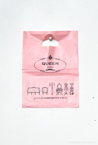 Wholesaler DT XENON - Die-cut handle bag size 25x35cm printed QUEEN