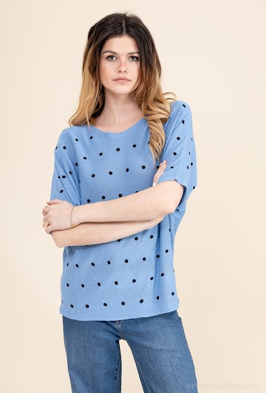 Wholesaler D&Z Fashion - Short sleeve polka dot top