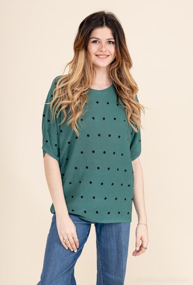 Wholesaler D&Z Fashion - Short sleeve polka dot top