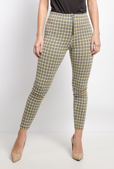 Wholesaler E.DIVA - 17317-Checkered leggings