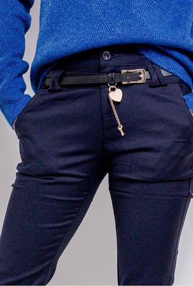 Wholesaler E.DIVA - 2588-Pants with belt