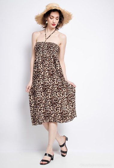 Wholesaler E.DIVA - 8819-Leopard dress