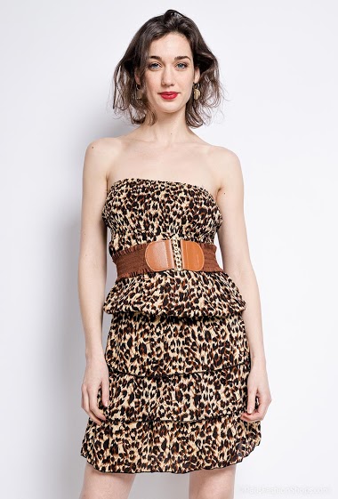 Wholesaler E.DIVA - 8821-Leopard dress
