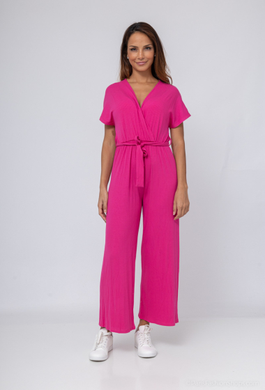 Wholesaler E.DIVA - Ribbed jumpsuit with wrapover