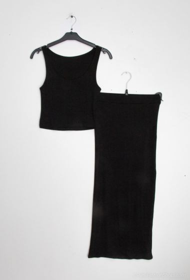 Wholesaler E.DIVA - Tank Top + Slit Skirt Set